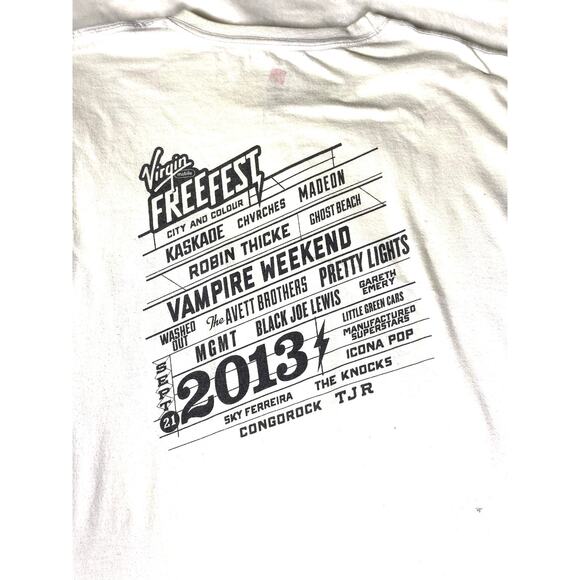 Virgin Mobile FreeFest 2013 Concert Tee White Size L - Picture 5 of 6